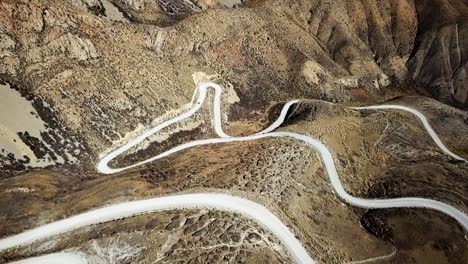 car driving down beautiful mountain road through kyrgyzstan on an epic road trip through central asia