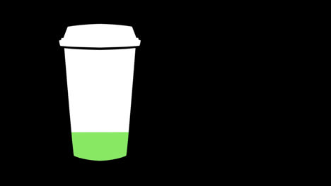 cup filled with green colour