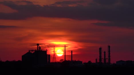 sunset behind a small midwestern town 1