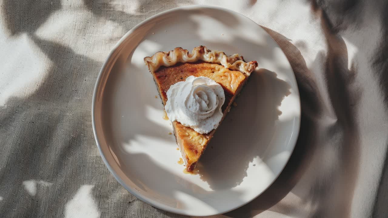 una rebanada de pastel de calabaza