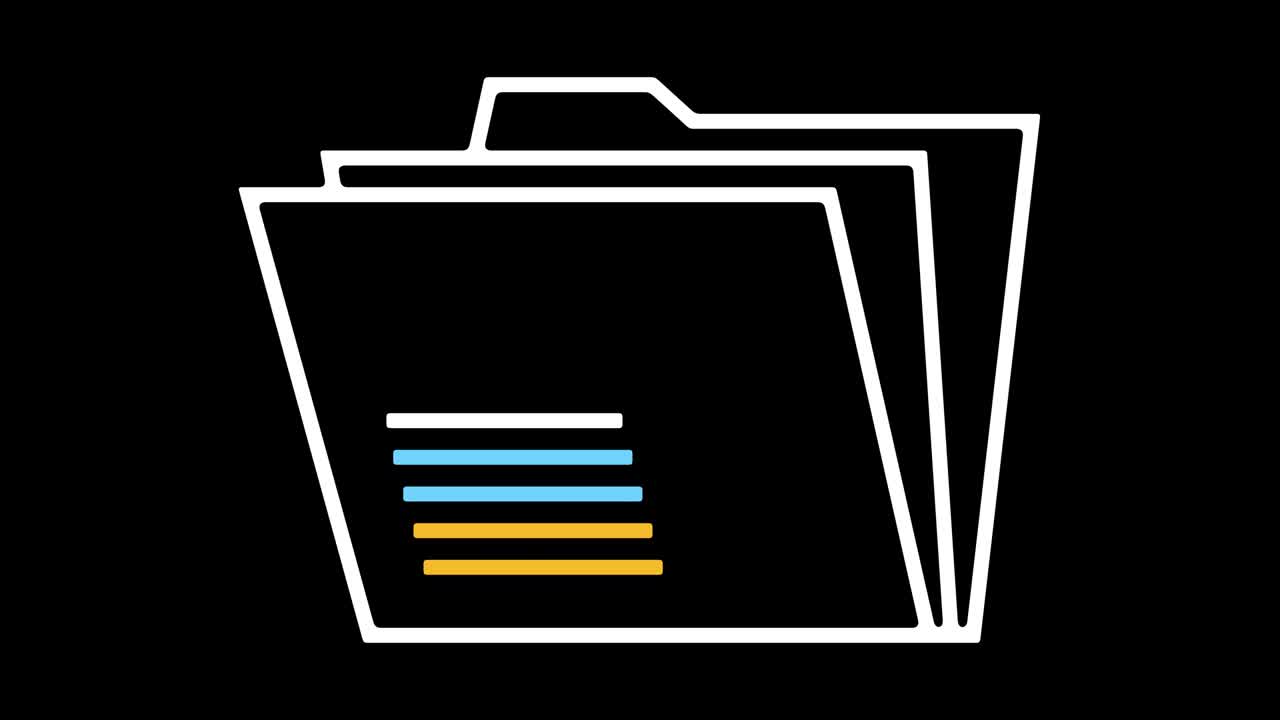 los archivos en línea animación de icono de línea con alfa