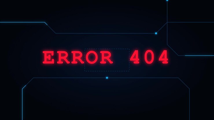 Digital Error 404 Message with Glitch Effect on Dark Background