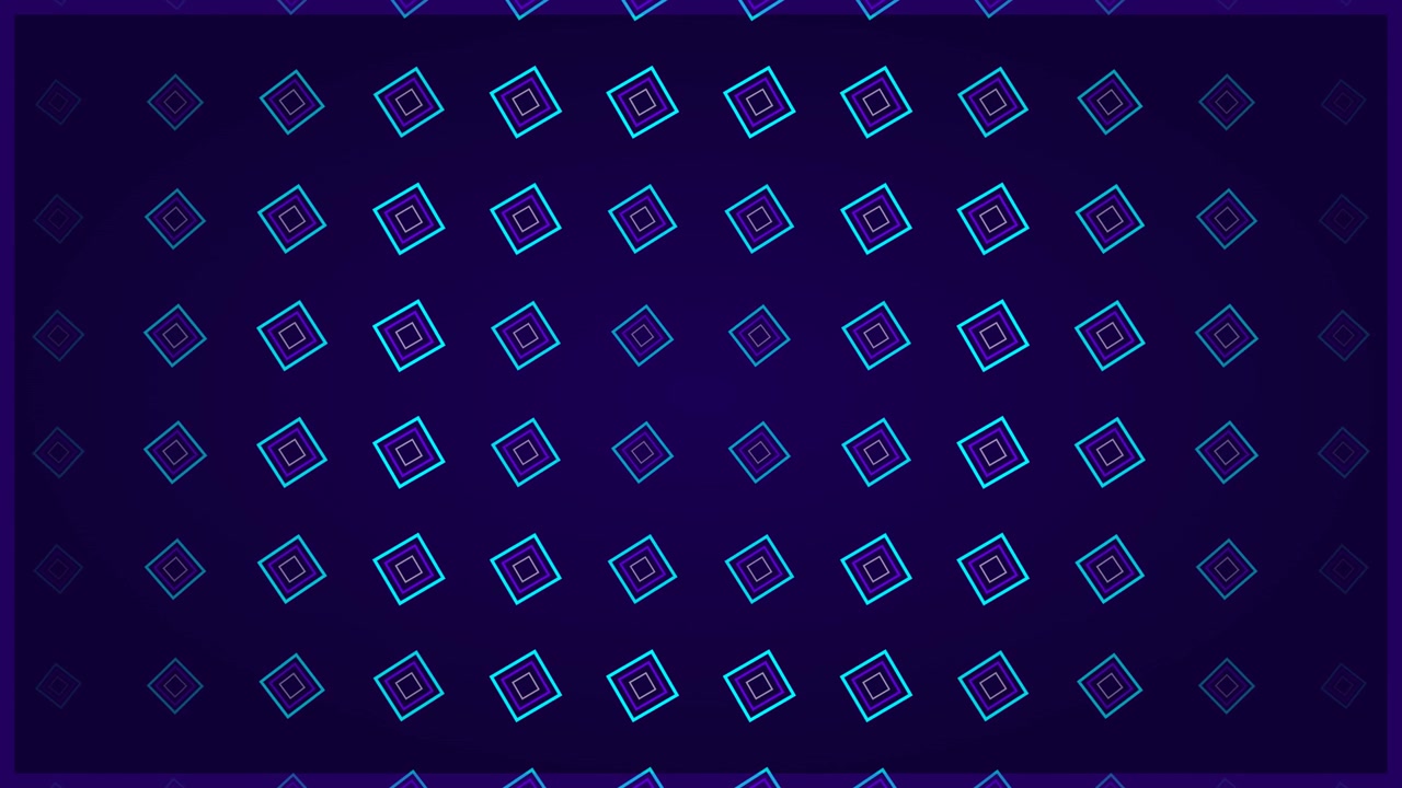 Abstract Motion Background with Expanding and Contracting Neon Squares