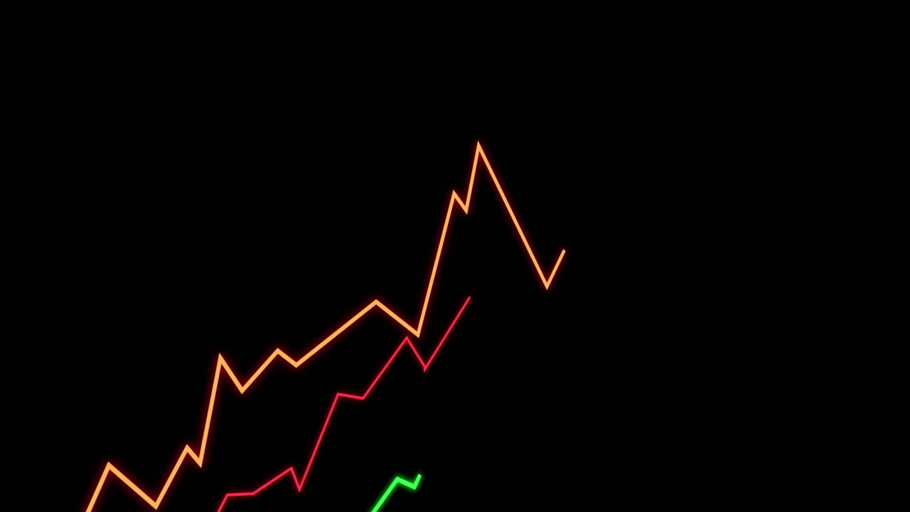 Animation of data processing on black background
