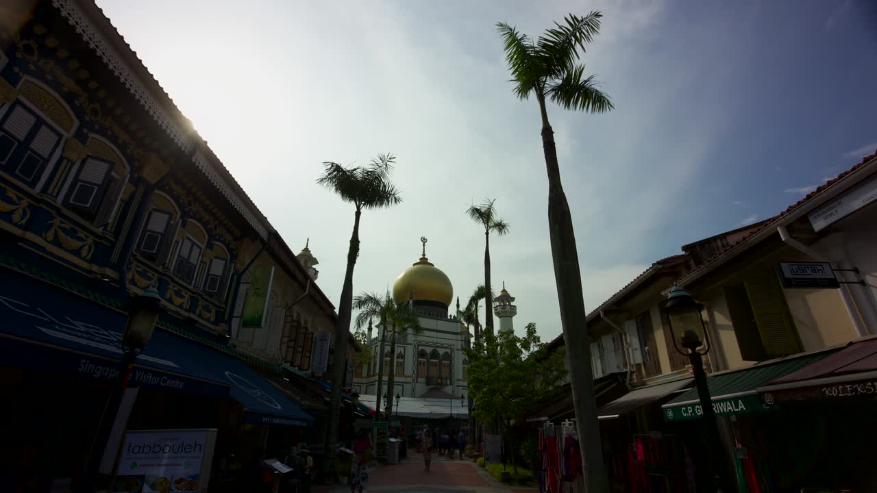 el lapso de tiempo de la masjid sultan en singapur.