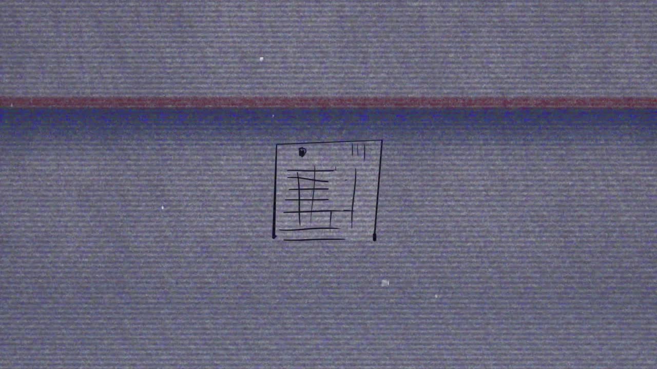 tv에 대한 메모 메모의 디지털 애니메이션 회색 배경에 정적 효과