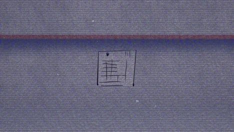 digital animation of memo note against tv static effect on grey background