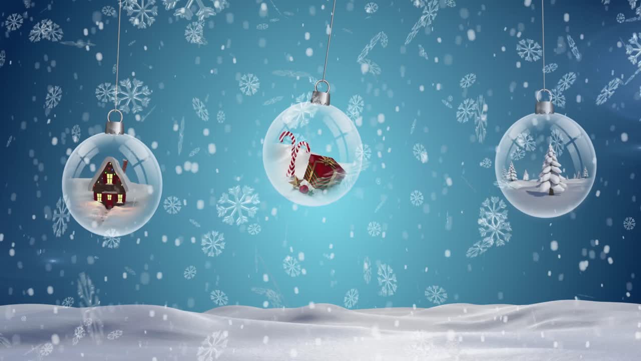 눈송이가 크리스마스 꽃에 떨어지는 겨울 풍경에 빛의 반점에 대항하여