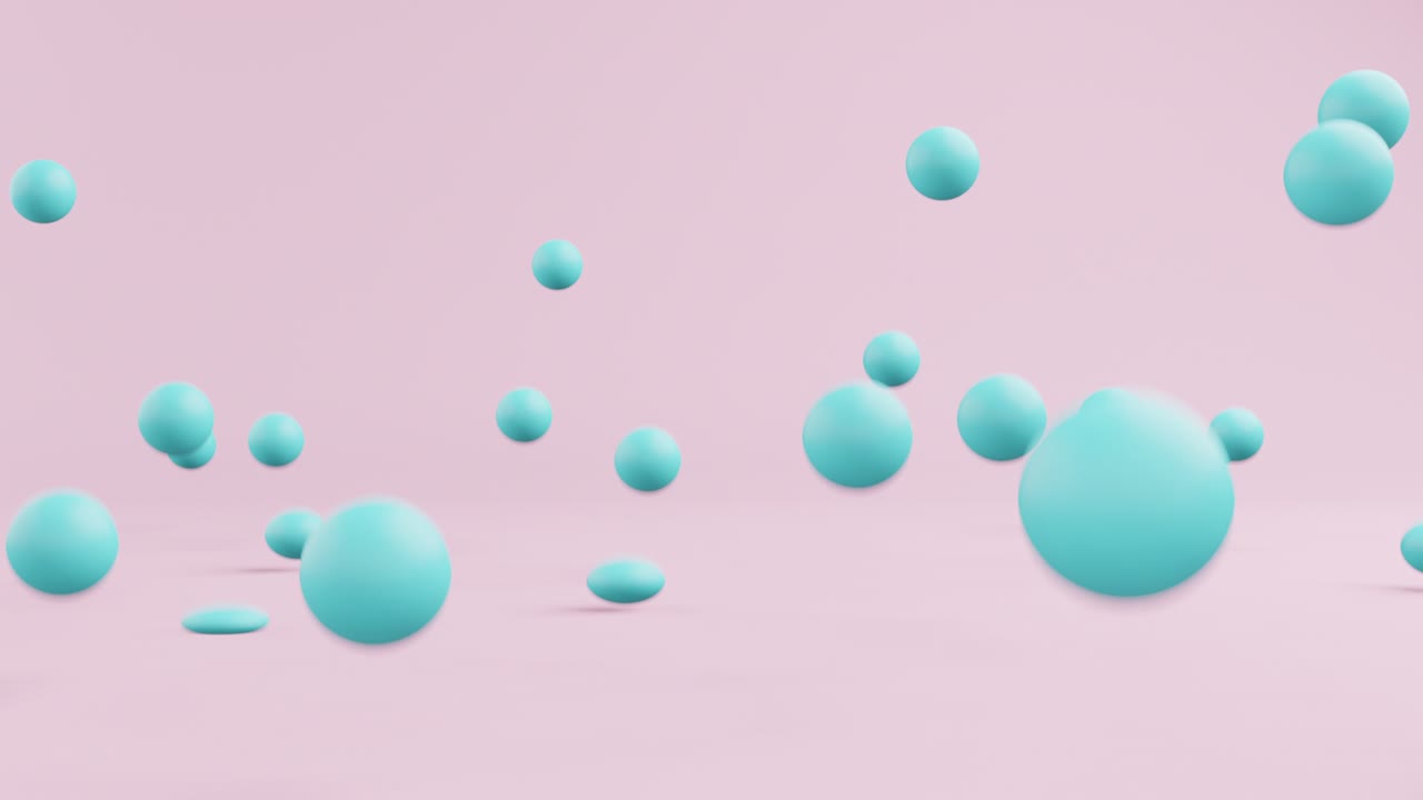 Falling many blue balls and bouncing