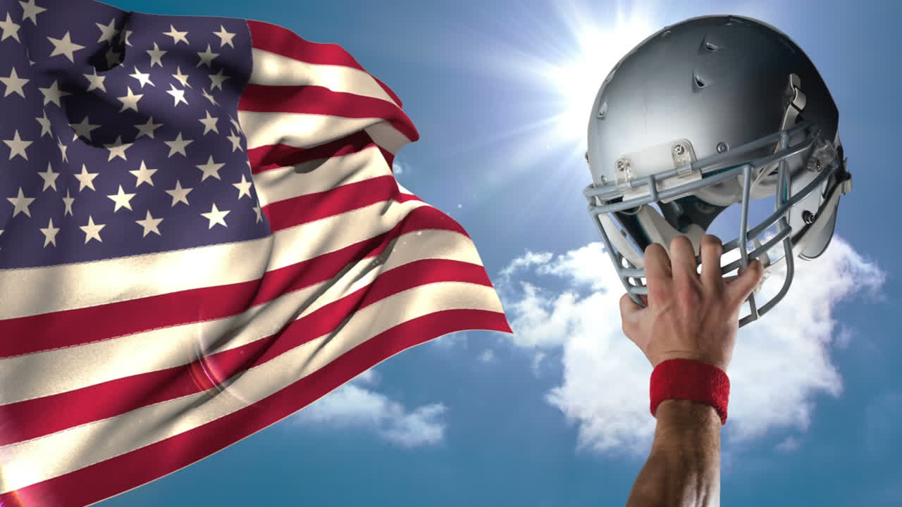 미국  ⁇ 발 4k 에 맞서 럭비 헬 ⁇  을 착용 한 럭비 선수 의 디지털 애니메이션