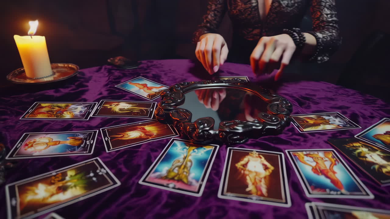 Tarot Card Reading in a Mystic Setting