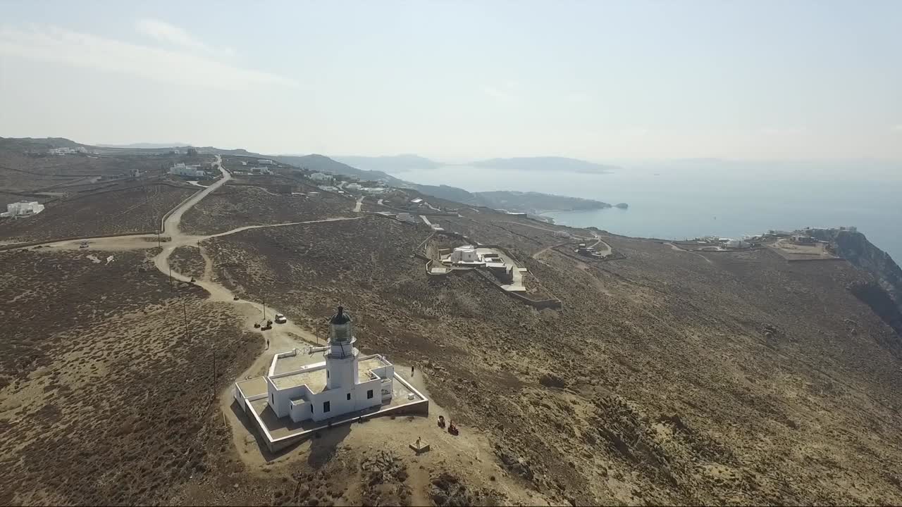 drone, vistas aéreas de mykonos grecia