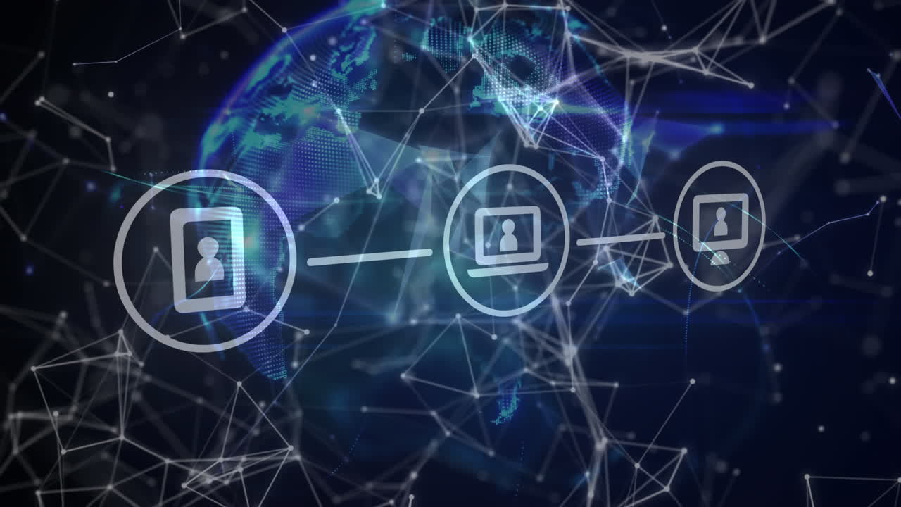 globo terrestre 3d con conexión a su alrededor