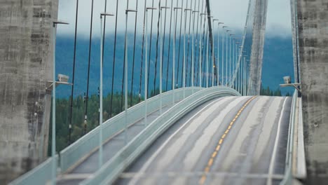 two-lane suspension halogaland bridge with bicycle and pedestrian lane