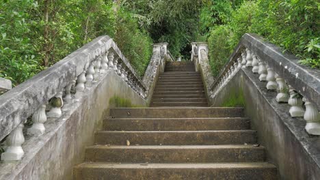 destroyed stairs in thai forest