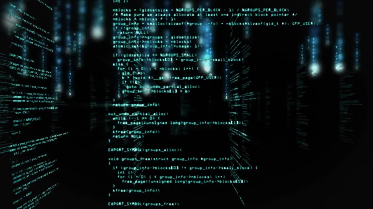 Animation of data processing and networks of connections over globe