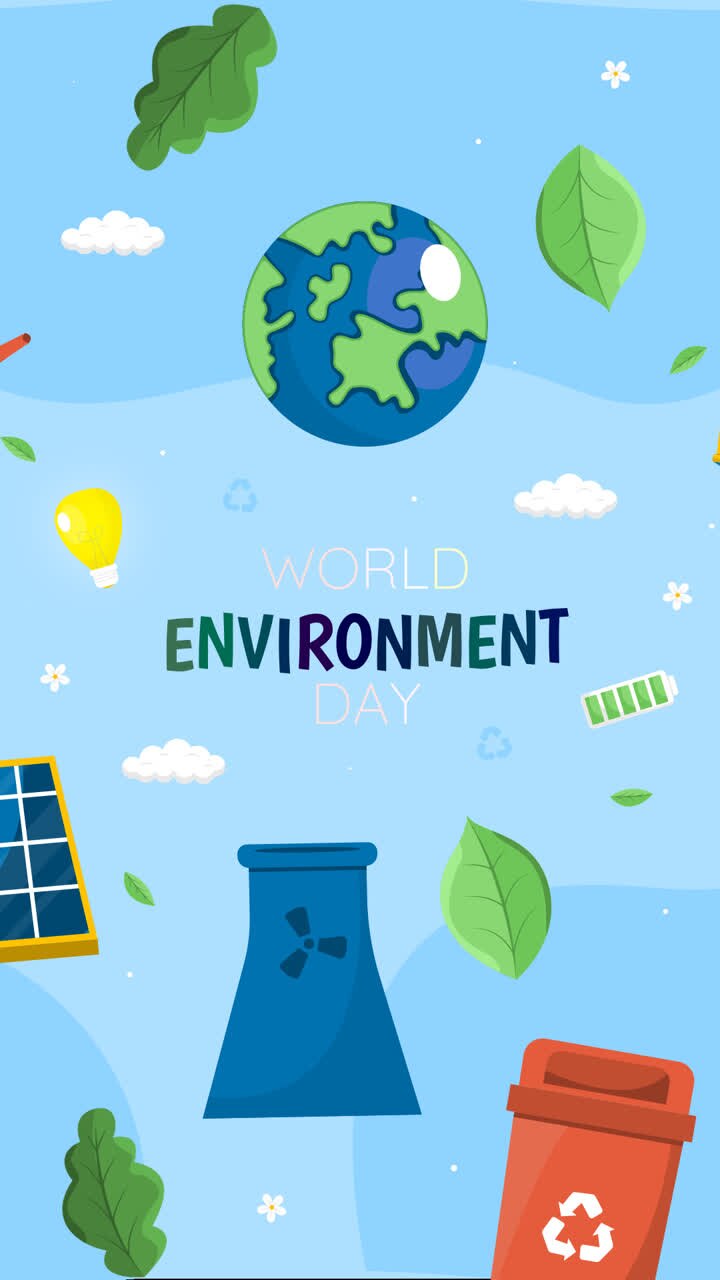 Motion Graphic of Flat background for world environment day celebration