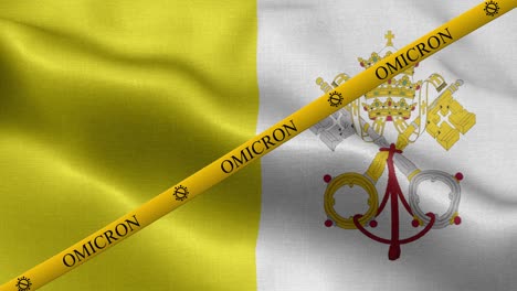 variante de omicron y franja de prohibición en la ciudad del vaticano bandera de la santa sede - bandera de la ciudad del vaticano santa sede