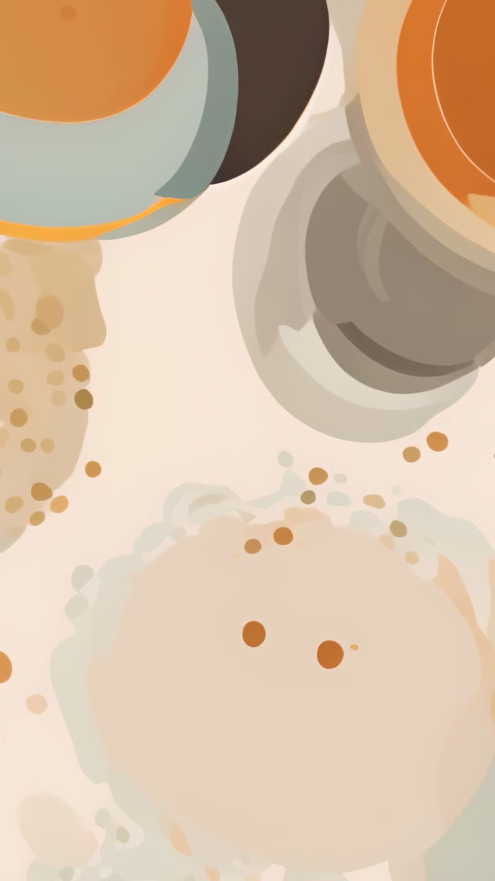 Vertical video: On play digital canvas panning and shifting vertically, showing brushstroke rings