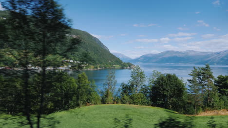 the majestic fjords of norway the view from the car window 4k video