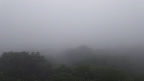 aerial footage of a foggy midwest morning on lake michigan