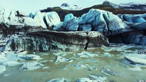 beautiful vatnajokull glacier drone shot