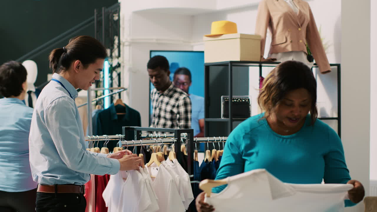 cliente pidiendo ayuda al trabajador