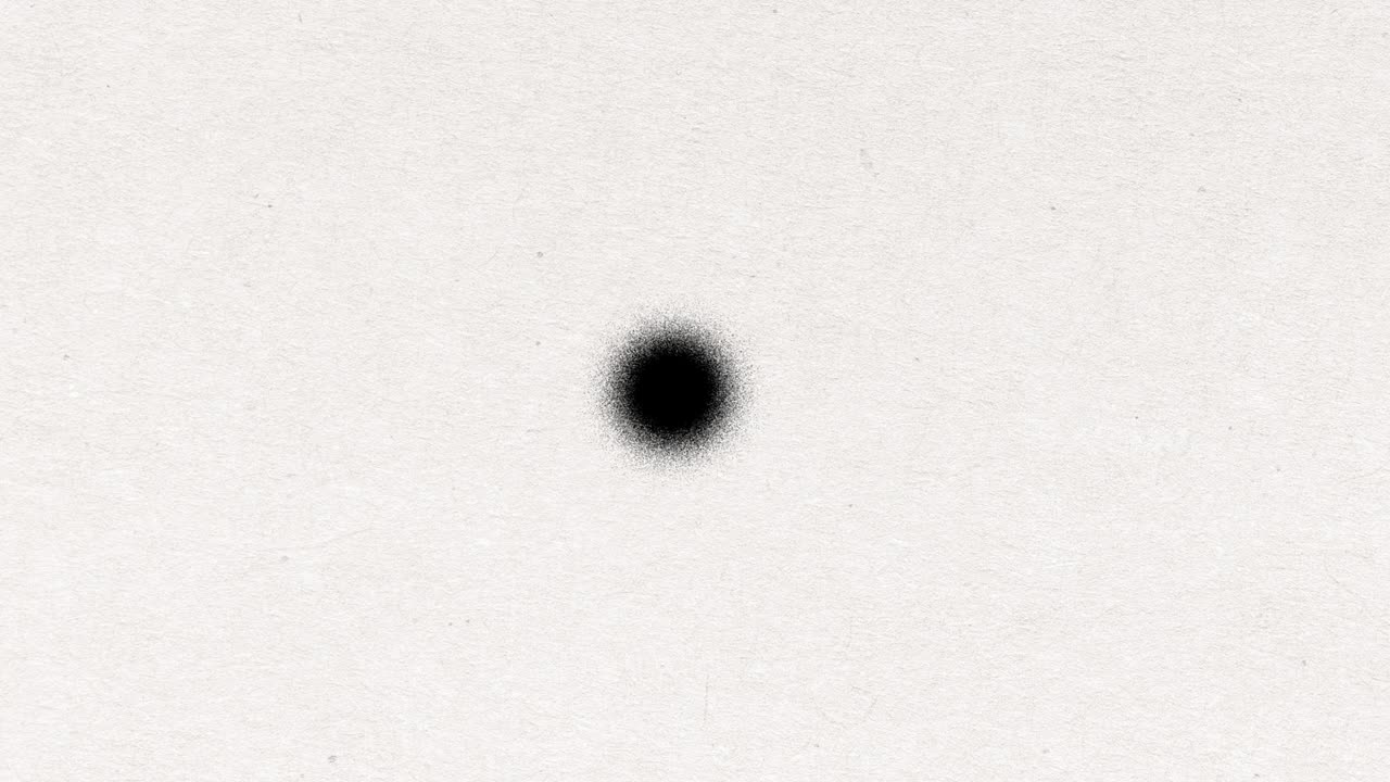 Black speckled transition on parchment paper, stop motion animation