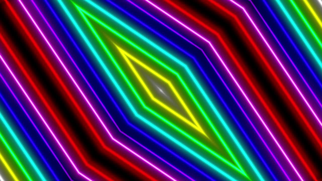 Neon geometric pattern illumination animation motion graphics