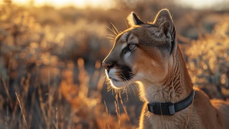 cougar portrait at sunset