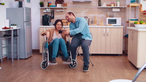 Cheerful-disabled-woman-in-wheelchair