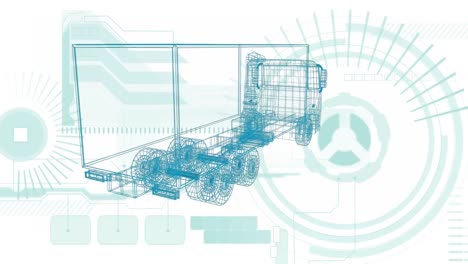 Animación-De-Dibujos-De-Automóviles-En-3D,-Escaneo-De-Alcance-Y-Procesamiento-De-Datos