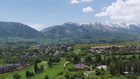 Beautiful-Mountain-Landscape-in-Eden,-Ogden-Valley,-Northern-Utah---Aerial-Drone