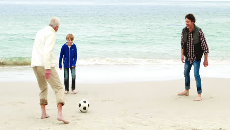 Familie-Spielt-Zusammen-Fußball