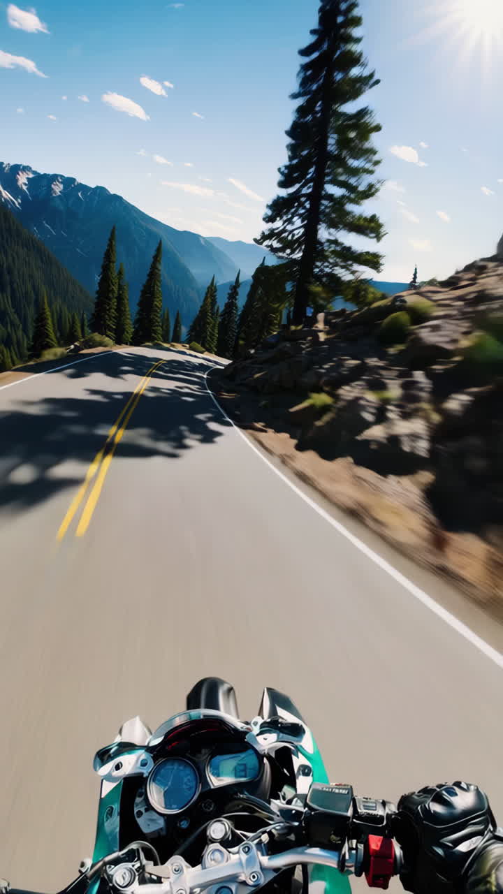 Motorcycle Adventure on a Mountain Road