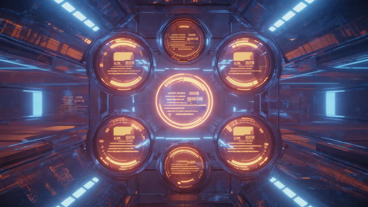 Futuristic Sci-Fi Machine Control Panel