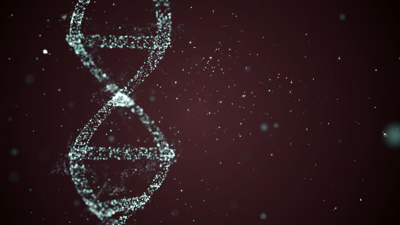 escaneo de la construcción de adn diseñado a partir de partículas genéticas y imágenes de canal alfa.