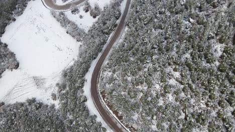 árboles-Congelados-Invierno-Carretera-Vista-Aérea-1