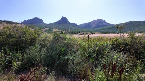 a view of the mountains near sudak, crimea, russia