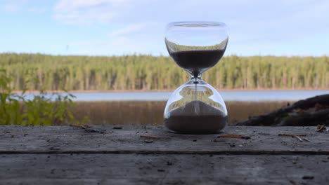 hour glass sand droping down