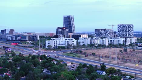 the mall of africa township in midrand, showcasing the modern urban landscape, aerial view