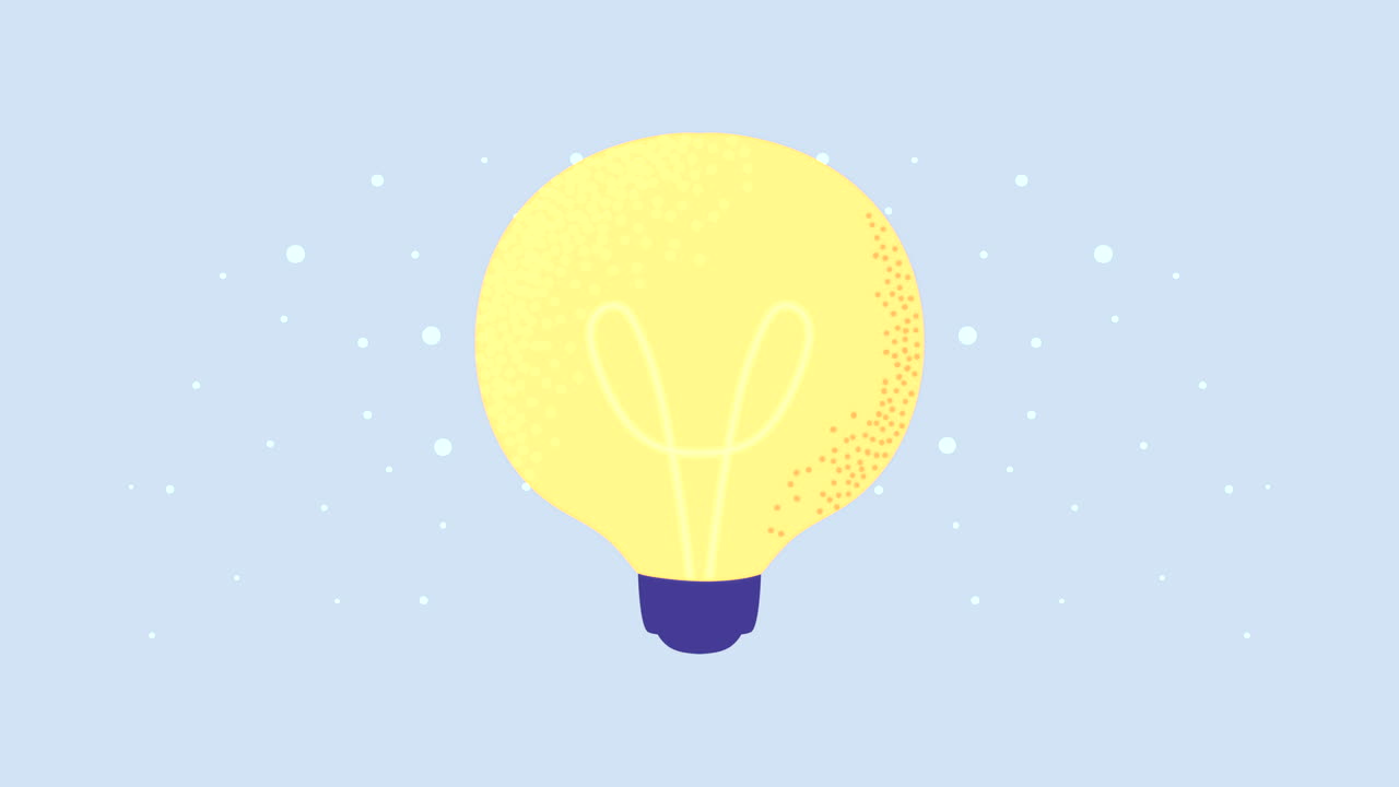 animación de energía de luz creativa de la bombilla