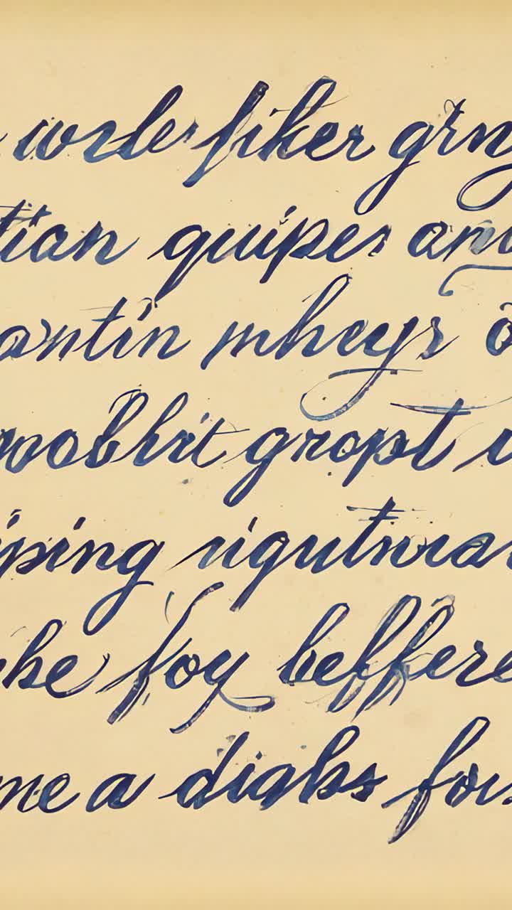Vertical video: On playback, camera holding close-up view on aged parchment, revealing cursive ink
