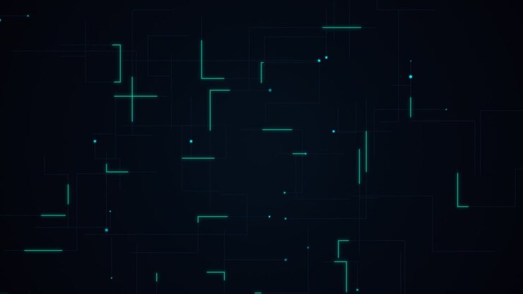 Abstract Digital Network Lines Moving on Dark Background