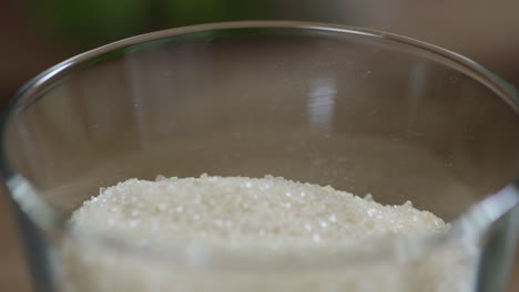 close-up of brown sugar in a glass