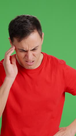 thoughtful man searches for a solution without success