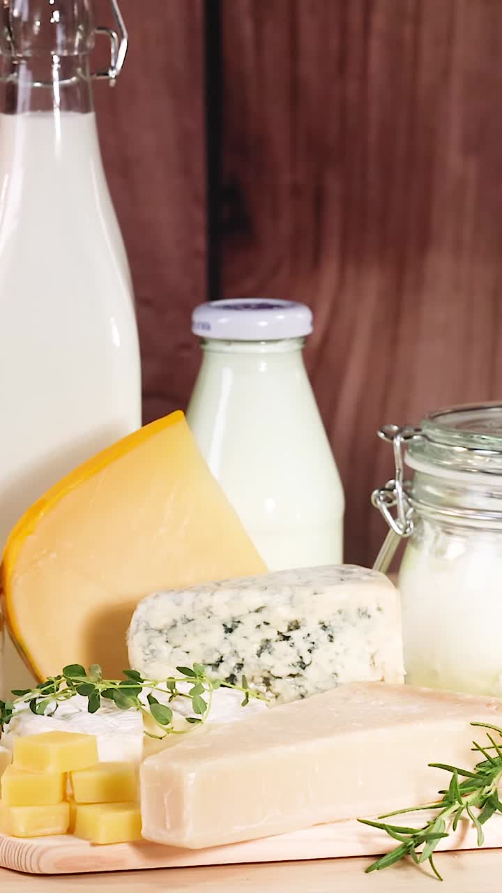 variedad de productos lácteos