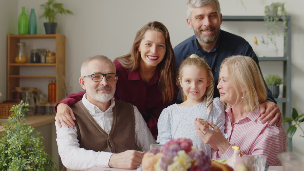 Portrait of Happy Family on Holiday Dinner