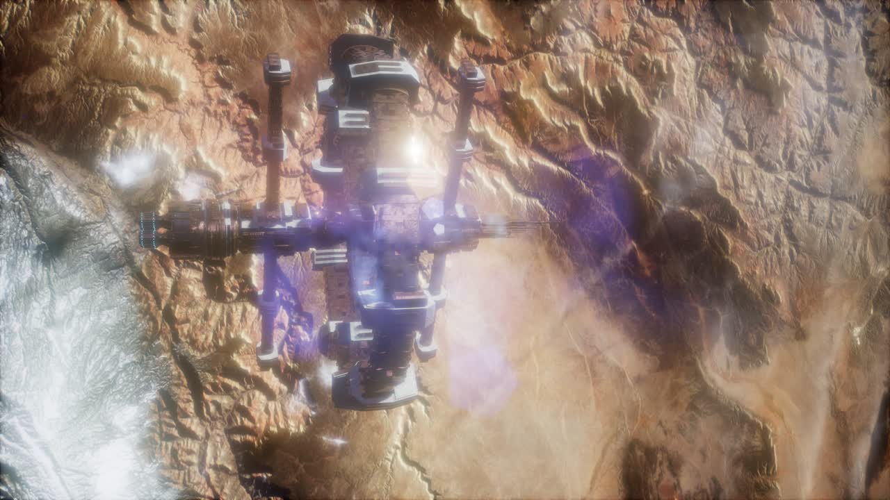 земля и космические корабли. космический корабль над землей