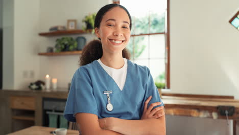 happy woman, doctor and professional caregiver